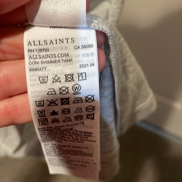 Allsaints NWT top Sz S grey w silver sparkle - Picture 3 of 3